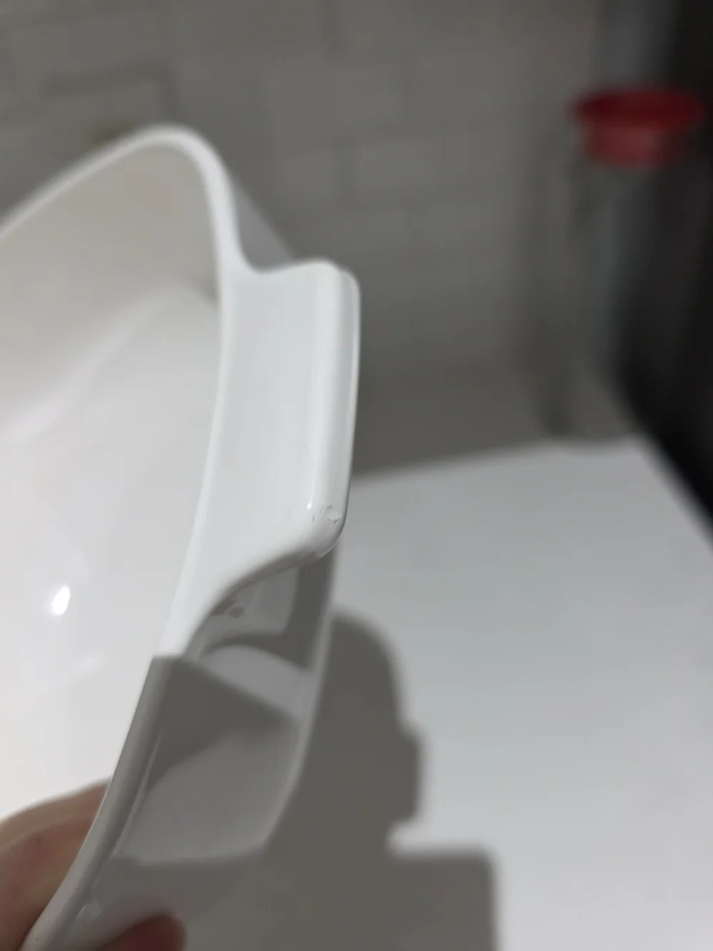 Corelle-Style White Casserole Dish with Blue Floral Pattern B-13 No Lid